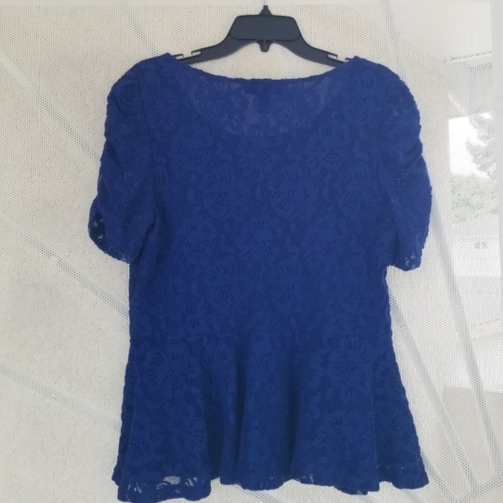 INC gorgeous blue peplum top XL. NWOT